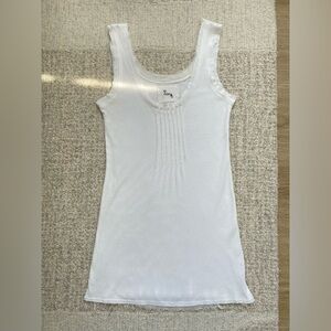 Vintage Linq Los Angeles Cotton Silk Chiffon Trim Tank